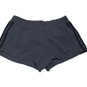 Women's Adidas Gray Athletic Shorts with Black Stripes L